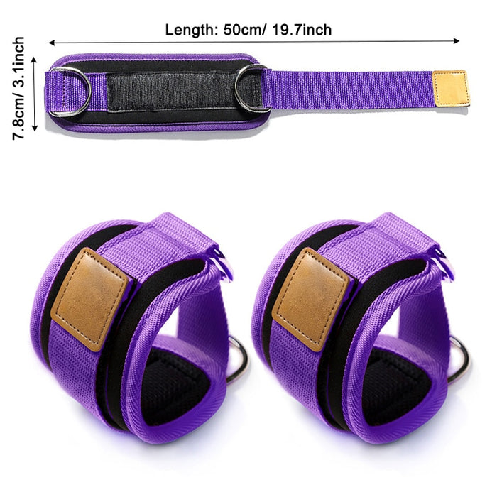 Fitness Ankle Straps Adjustable D-Ring Foot Support Cuffs